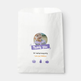 パープル&オレンジハロウィーンの誕生日パ感謝していーティー フェイバーバッグ