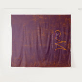 パープル オレンジ色の秋のウェディング フォトブース 背景 タペストリー (正面(横))