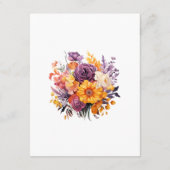 パープル、オレンジ、イエローのフローラゲスト詳細 エンクロージャーカード (裏面)
