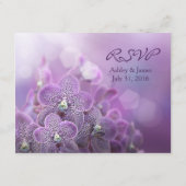 パープル オーキッド ウェディング　出欠確認返信カード 出欠カード (裏面)