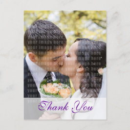 パープル オーキッド ウェディング 感謝カード ポストカード