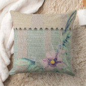 パープル オーキッド ミント ストライプ スロー ピロー (ブランケット)