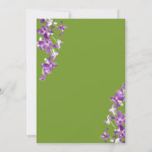 パープル オーキッド、モダン エレガント ウェディング セーブザデート (裏面)