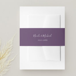 パープル カスタム ウェディング 招待状ベリーバンド