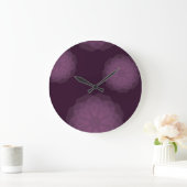 パープル、カッコいいトレンディーモダンシンプルフローラ抽象芸術 ラージ壁時計 (ホーム)