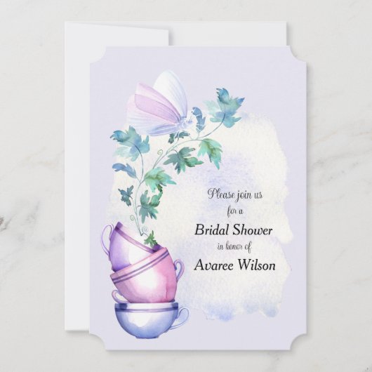 パープル カップ、蔦と蝶 案内状 (正面)