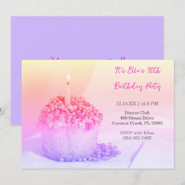 パープル カプチーノ カラフル 30歳の誕生日招待状 招待状