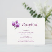 パープル カラーリリー ウェディング レセプション エンクロージャーカード (スタンド正面)