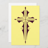 パープル・キリスト十字架 招待状 (正面/裏面)