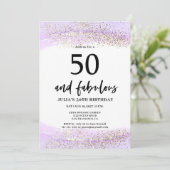 パープル ギター 50歳の誕生日パーティー 招待状 (スタンド正面)