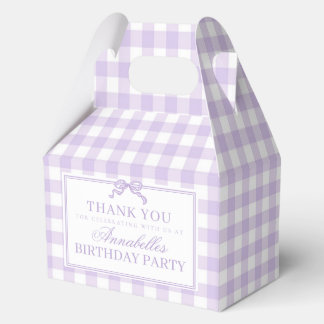 パープル ギンガム コケット リボン 誕生日 ギャブル 記念品 フェイバーボックス