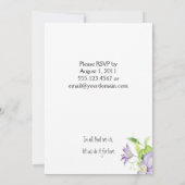 パープル クレマティス ポスト ウェディング レセプション 招待状 (裏面)