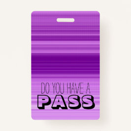 パープル·グラストライプのフィック·スクール·ホール·パス バッジ