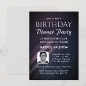 パープル グラデーション 誕生日 ディナー パーティー 招待状 (正面/裏面)