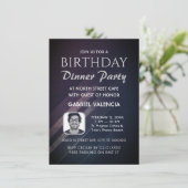 パープル グラデーション 誕生日 ディナー パーティー 招待状 (スタンド正面)