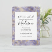 パープル グラム ゴールド アブストラクト 招待状 (スタンド正面)