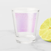 パープル グリッター ガーリー メタル モノグラム ネーム ショットグラス (裏面)