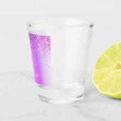 パープル グリッター ガーリー メタル モノグラム ネーム ショットグラス (右)