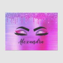 パープル グリッター スパークル まつげ モノグラム 名前 薄葉紙