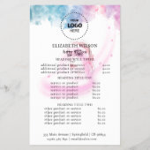 パープル グリッター ラグジュアリー ドリップ サロン フライヤー (裏面)