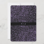 パープル グリッター 輝く ライト ウェディング 招待状 (裏面)