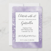 パープル グリッツィ グリッター 招待状 (正面)