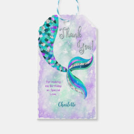 パープル＆グリーンの人魚のギフトタグ ギフトタグ