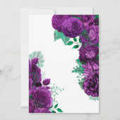 パープル&グリーンウォーター色フローラリハーサルディナー 招待状 (裏面)