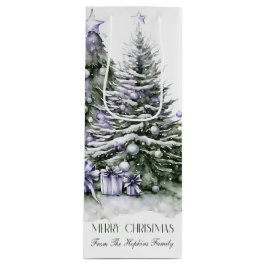 パープル&グリーンクリスマスツリーズワイン抱き枕 ワインギフトバッグ