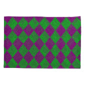 パープル&グリーンダイヤモンドグリッター 枕カバー (裏面-左)