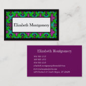 パープル&グリーンプロフェッショナル名刺 名刺 (正面/裏面)