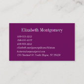 パープル&グリーンプロフェッショナル名刺 名刺 (裏面)