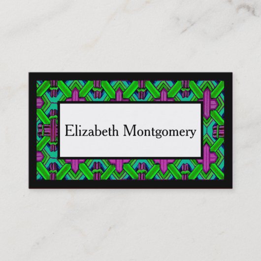 パープル&グリーンプロフェッショナル名刺 名刺 (正面)