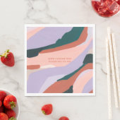 パープル&グリーン絵を描抽象芸術アカスタムート文字 スタンダードランチョンナプキン (インサイチュ)