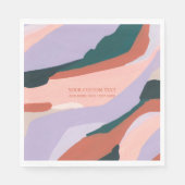 パープル&グリーン絵を描抽象芸術アカスタムート文字 スタンダードランチョンナプキン (正面)