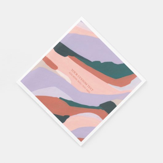 パープル&グリーン絵を描抽象芸術アカスタムート文字 スタンダードランチョンナプキン (角)