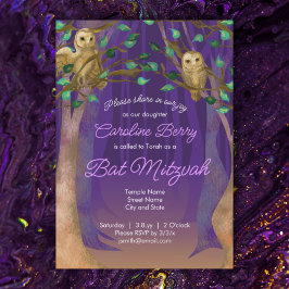 パープル、グリーン葉招待状、フール 招待状