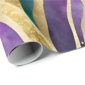 パープル、グリーン、ゴールドのマーディ・グラス・パターン ラッピングペーパー (ロールコーナー)