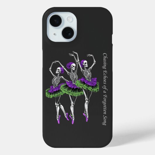 パープル グリーン スケルトン バレリーナ チェイシング エコー Case-Mate iPhoneケース (裏面)