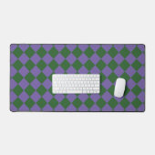 パープル グリーン チェッカー ダイヤモンド柄  デスクマット (キーボード&マウス)