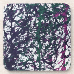 パープル、グリーン、ピンクの大理石アート コースター