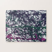 パープル、グリーン、ピンクの大理石アート ジグソーパズル (横)