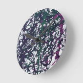 パープル、グリーン、ピンクの大理石アート ラウンド壁時計 (傾斜)