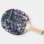 パープル、グリーン、ピンクの大理石アート 卓球ラケット (横)