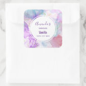 パープル、グリーン、ピンクの流れる色キャンドルビジネス スクエアシール (バッグ)