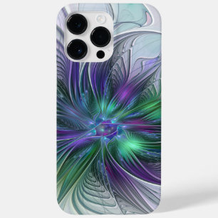 パープル グリーン フラワー モダン アブストラクト アート フラクタル Case-Mate iPhone 14 PRO MAXケース