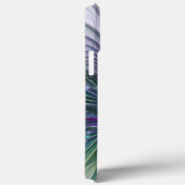 パープル グリーン フラワー 抽象的 フラクタル アート モノグラム Case-Mate iPhoneケース (裏面 / 右)
