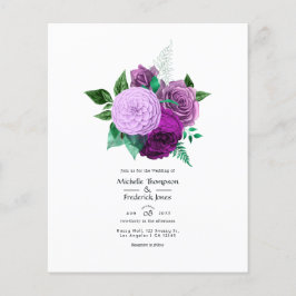 パープル+グリーン フローラル ウェディング インビテーション チラシ