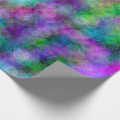 パープル、グリーン、ブルーの流体アートバブル誕生日 ラッピングペーパー (角)