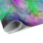 パープル、グリーン、ブルーの流体アートバブル誕生日 ラッピングペーパー (ロールコーナー)
